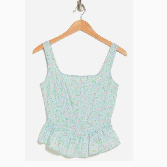 Elodie NWT Square Neck Peplum Tank Top Large - Picture 13 of 13